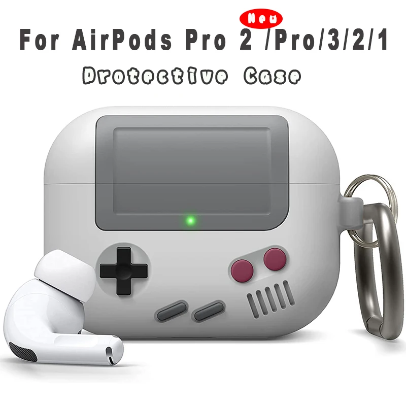 For Apple Airpods Pro 2 3 Case Cover Classic Retro Game Player Boy Silicone  Protective Case Game Handheld Console Funda Shell