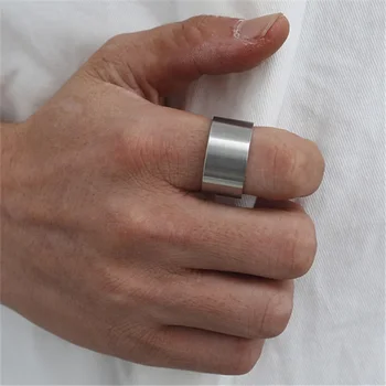 2022 nuovi anelli alla moda in acciaio inossidabile largo 12 mm per le donne fedi nuziali gioielli da uomo colore argento lucido