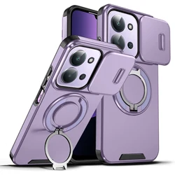 Slide Camera Cover 360° Ring Holder Shockproof Armor Phone Case with Magnetic Car Mount Compatibility - Redmi A5 4G (EU 173mm) (PUP TCZJ)