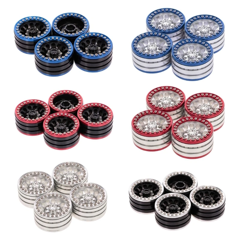 

1.9in Wear Resisting Remote Control Car Wheel Rims Metal Modified Part for Remote Car Climbing Truck Decorative Supplies Y55B
