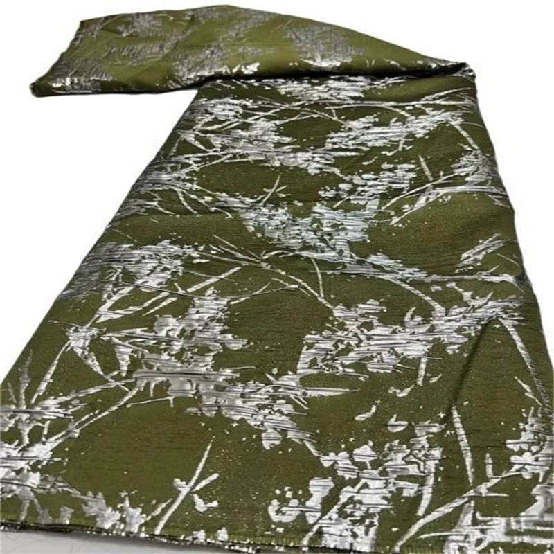 

African Tulle Lace Fabric Green Satin Nigerian Brocade Gild Jacquard Lace Fabric For Sewing Wedding Party Dress Women Cloth