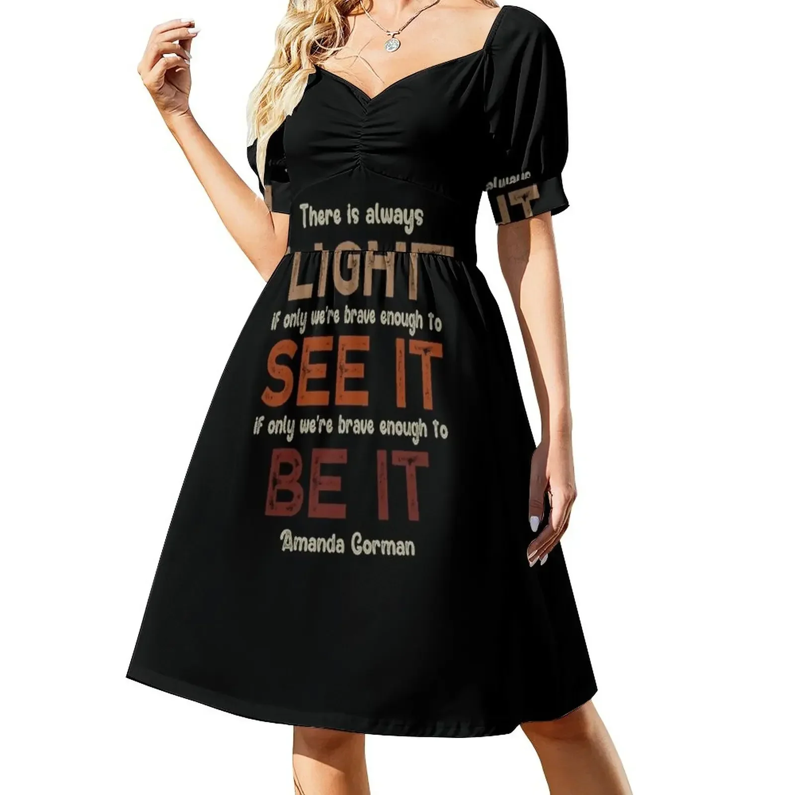 Amanda Gorman 2036 Poema de inauguración Vestido de manga corta Vestido largo de mujer Vestido de verano para mujer Vestidos de noche para mujer