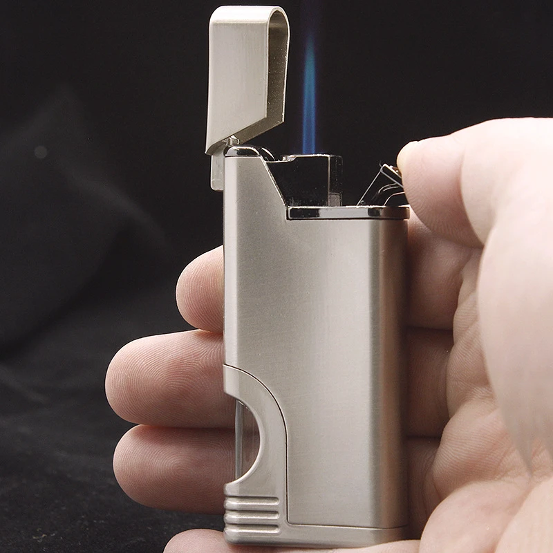 

Metal Men's Business Style Transparent Visible Air Warehouse Straight Windproof Lighter Christmas Gift