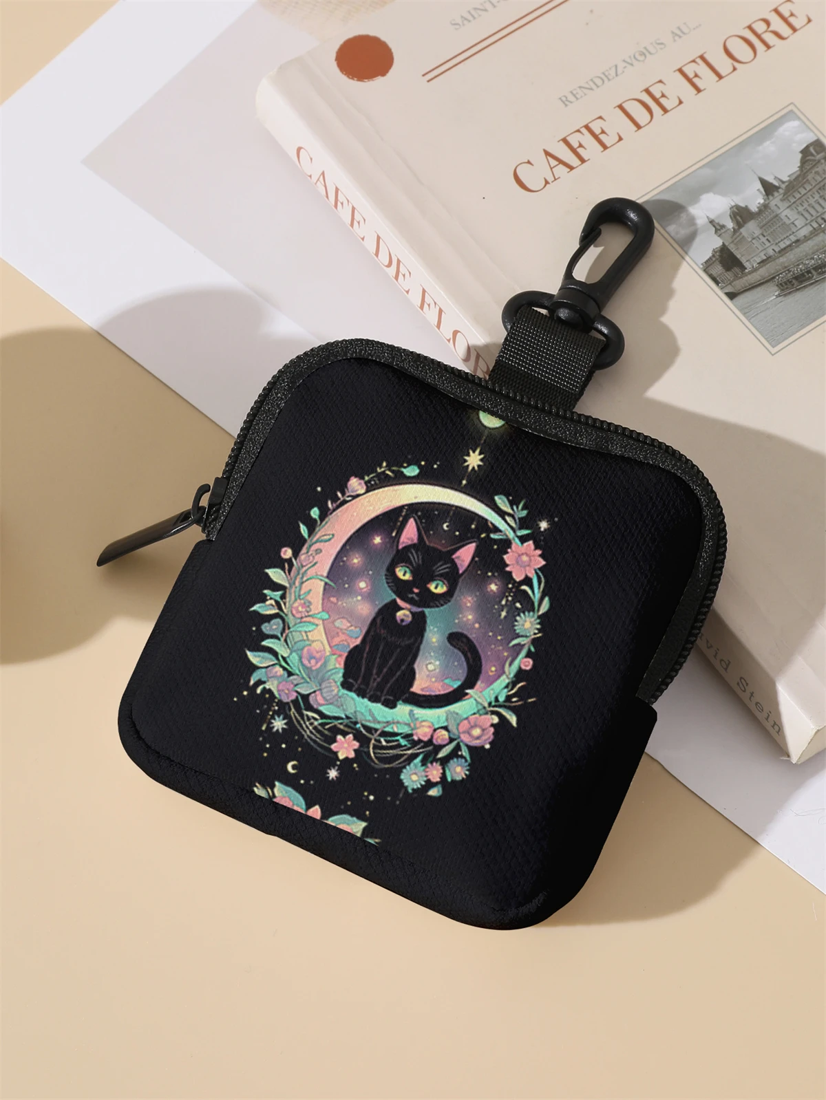 Large capacity coin wallets with black cat patterns, digital printed coin wallets, and storage bags are ideal choices for gifts