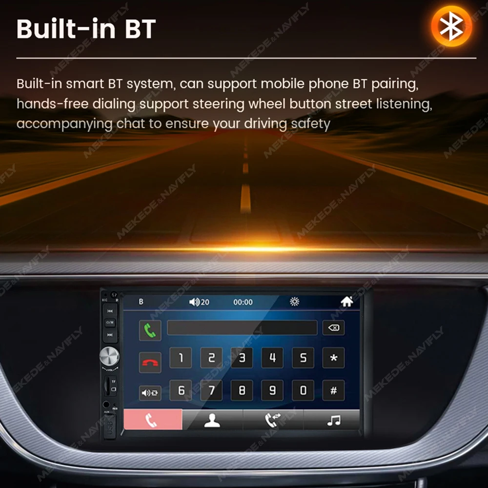 7inch 2Din MP5 Player Touch Screen Car Radio for Universal DVD Video Multimedia Player Support Mirror Lin-k BT SWC FM AUX Camera