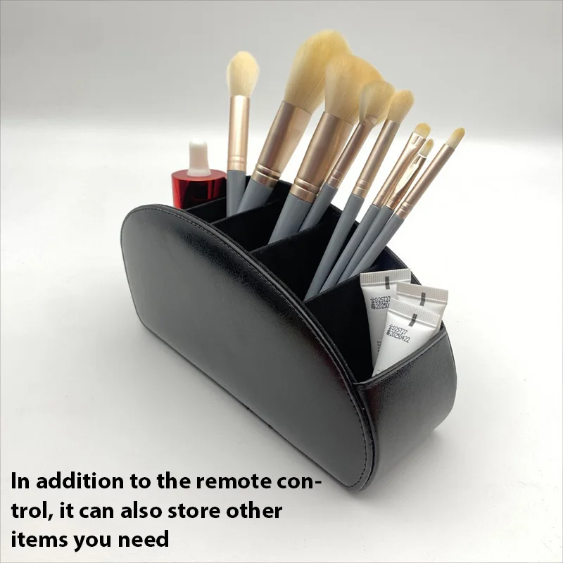 Household Remote Control Storage Box Bedside Table Storage Box Cosmetics Tool Storage Box PU Material with 5 Compartments