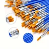 Paint Brushes Palettes Set 30pcs Flat Nylon Hair Artist Brushes With 5pcs Paint Trays For Acrylic Watercolor Oil Gouache Tempera 4