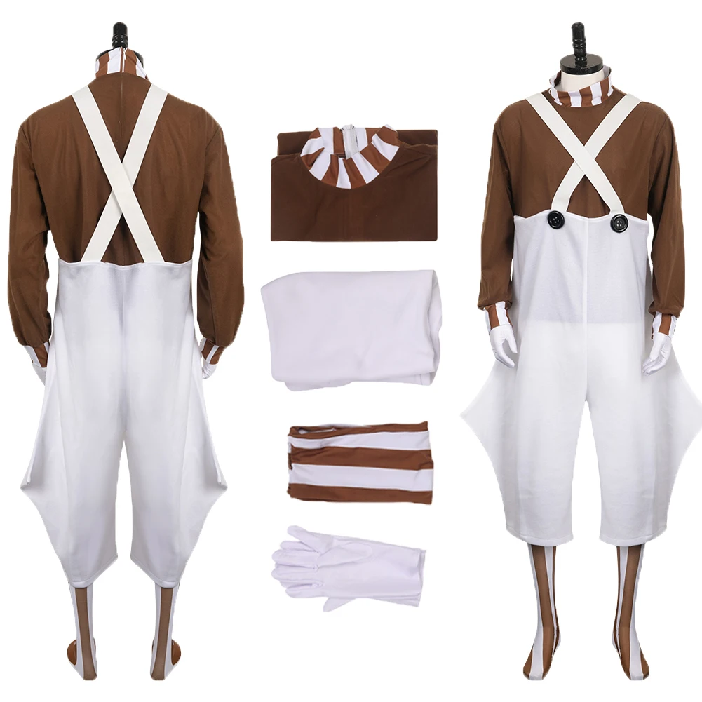 

Movie Cos Chocolate Factory Worker Cosplay Costume Outfits Fantasy Uniform For Male Roleplay Halloween Carnival Suit Accessories