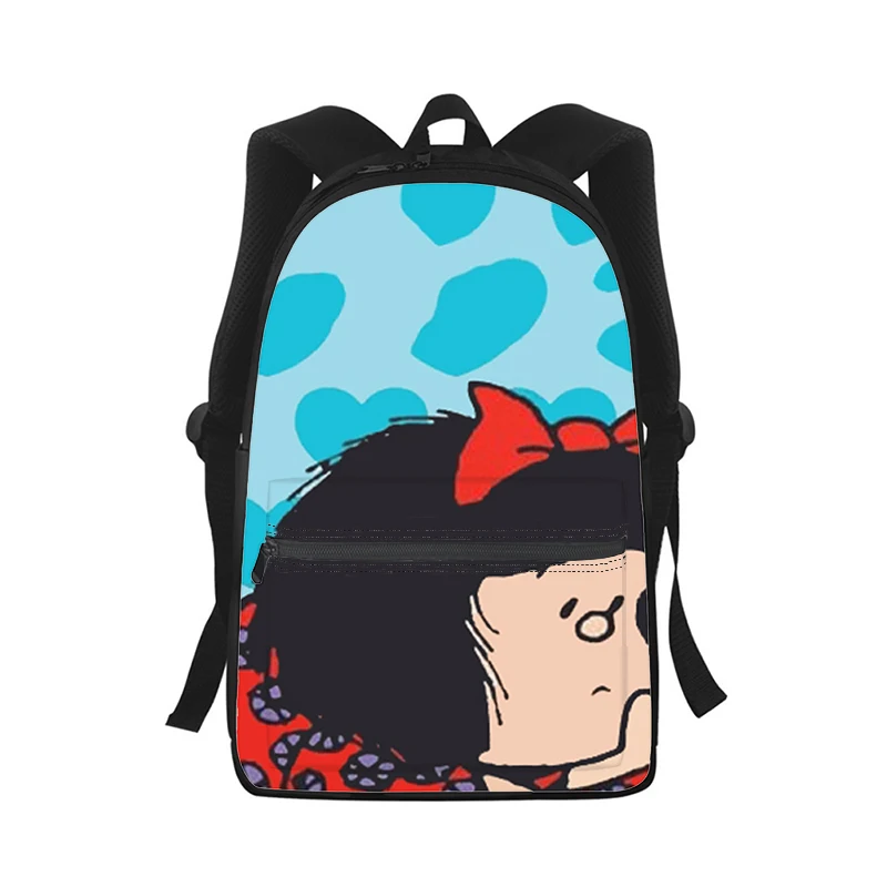 

Милый мультяшный рюкзак Mafalda для мужчин и женщин, модная школьная сумка с 3D принтом для студентов, детский дорожный ранец на плечо для ноутбука
