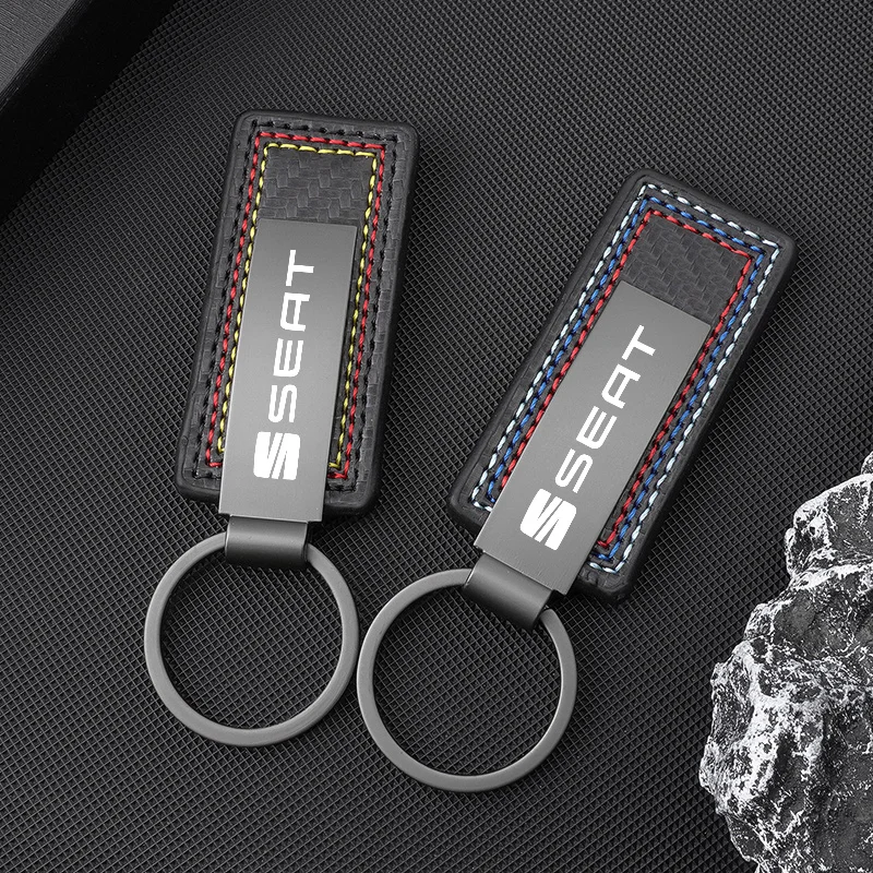 카본 파이버 자동차 키링 키홀더 펜던트 선물 시트 FR 레온 이비자 알테아 엑세 5f Mk2 Mk3 타라코 인테리어 액세서리