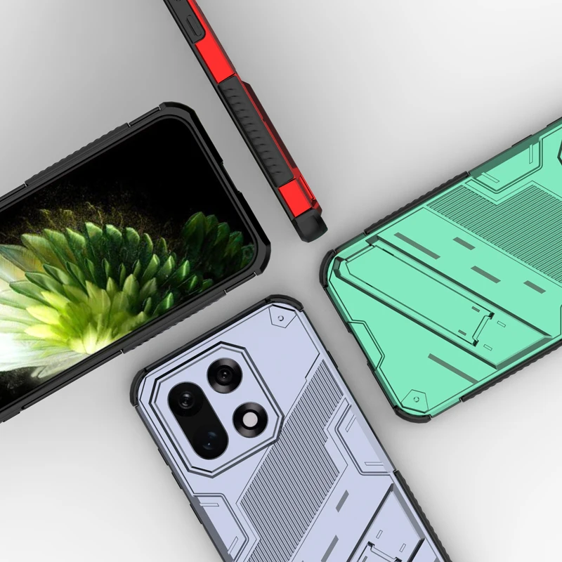ELVEV Punk Style Shockproof Rugged Armor Phone Case with Bracket
