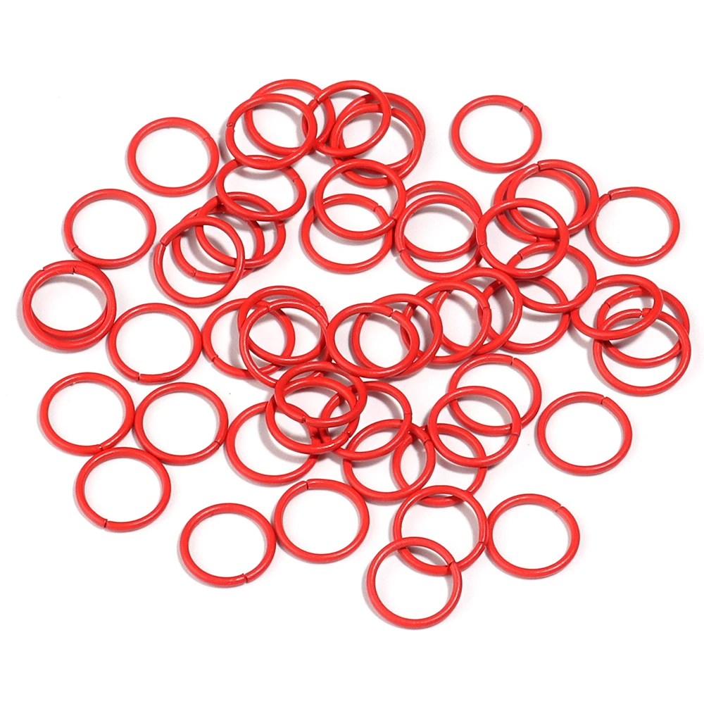 Colorful Metal Single Loop Rings for DIY Jewelry Making - 50pcs Assortment