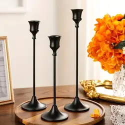 Elegant Vintage Metal Candle Holders Set - Refined Decor (A4)