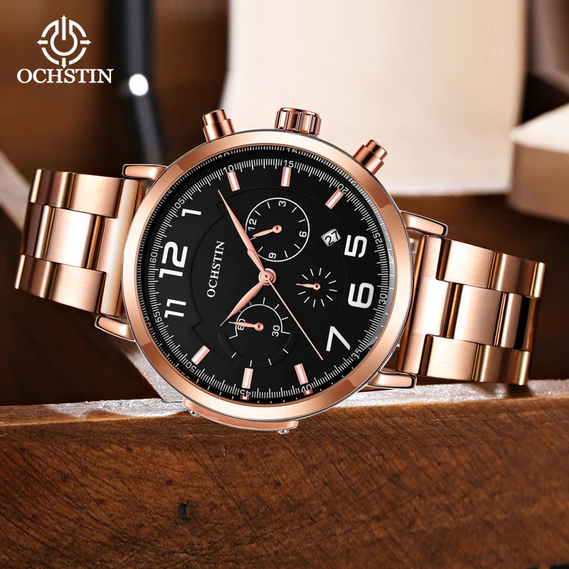 OCHSTIN Sports Trend Waterproof Watch Multifunction Quartz Movement New 2024 Commander Series Men's Quartz Watch