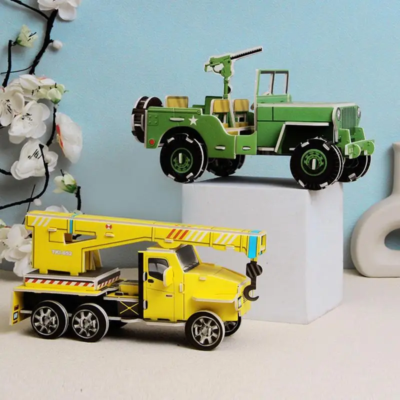 

3D Paper Puzzle Car DIY 3D Jigsaw Puzzle Toys DIY Paper Puzzle DIY Set For Child Educational Craft Puzzles Educational School