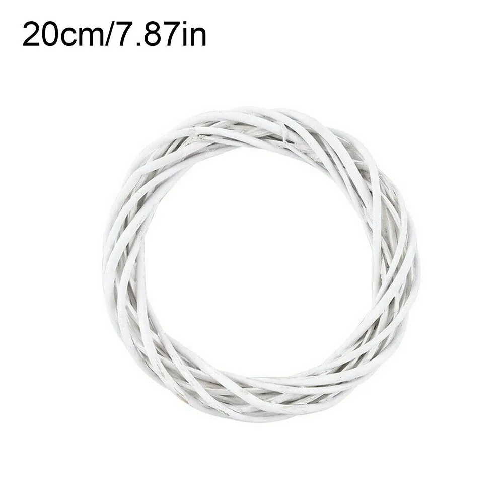 thumbnail image 1 of Christmas Rattan Ring Wreath Wicker Vine Garland Hanging Wedding White Wreath Home Bedroom Kitchen Living Room Decoration, 1 of 5