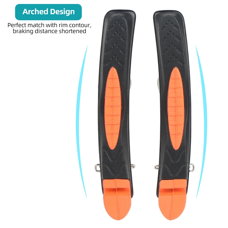 24-29in MTB Bicycle V-brake Pads W/ 78mm Anti-lock Dual Rubber Compounds Brake Inserts All Weather Use Avoids Pitching Over Kits