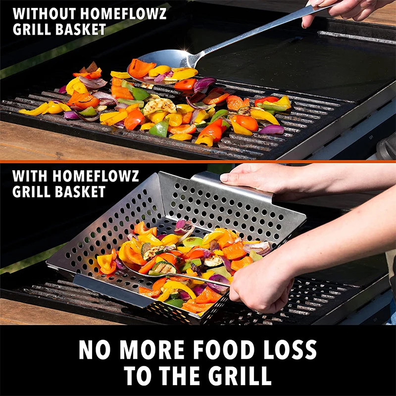 Stainless Steel Large Vegetable Grilling Basket