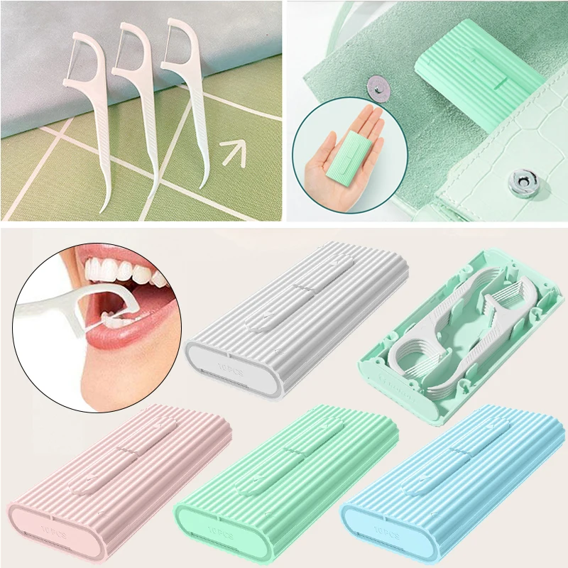 

Automatic Dental Floss Box With 10PCS Sticks Disposable Dental Floss Case Dental Floss Dispenser Oral Care Sanitary Organizer