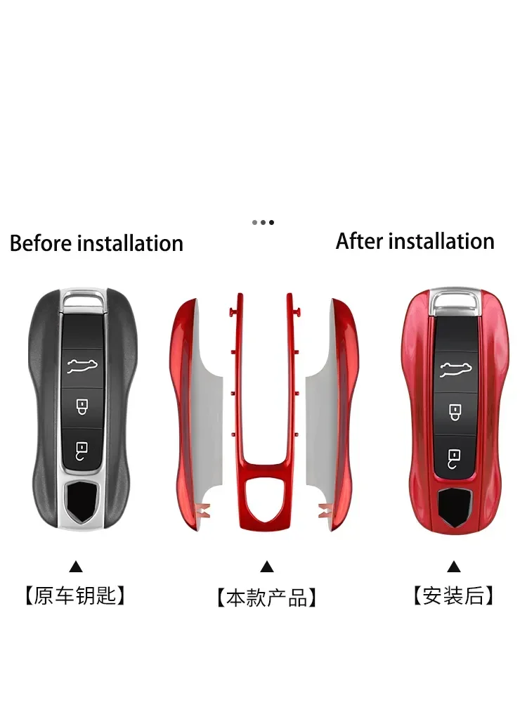 Solid Color ABS Remote Smart Car Key Case Cover Fob Accessories For Porsche Panamera Macan 718 Taycan 911 Cayman Boxster 9ya 971 key case cover key case car key shell flip key fob shell