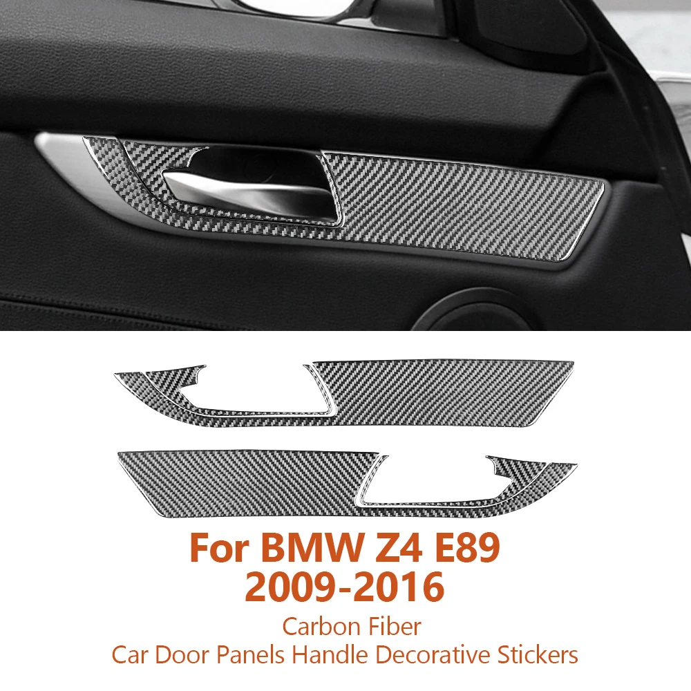 

For BMW Z4 E89 2009-2016 Car-styling Carbon Fiber Car Door Panels Handle Decorative Stickers Modification Inter Auto Accessories