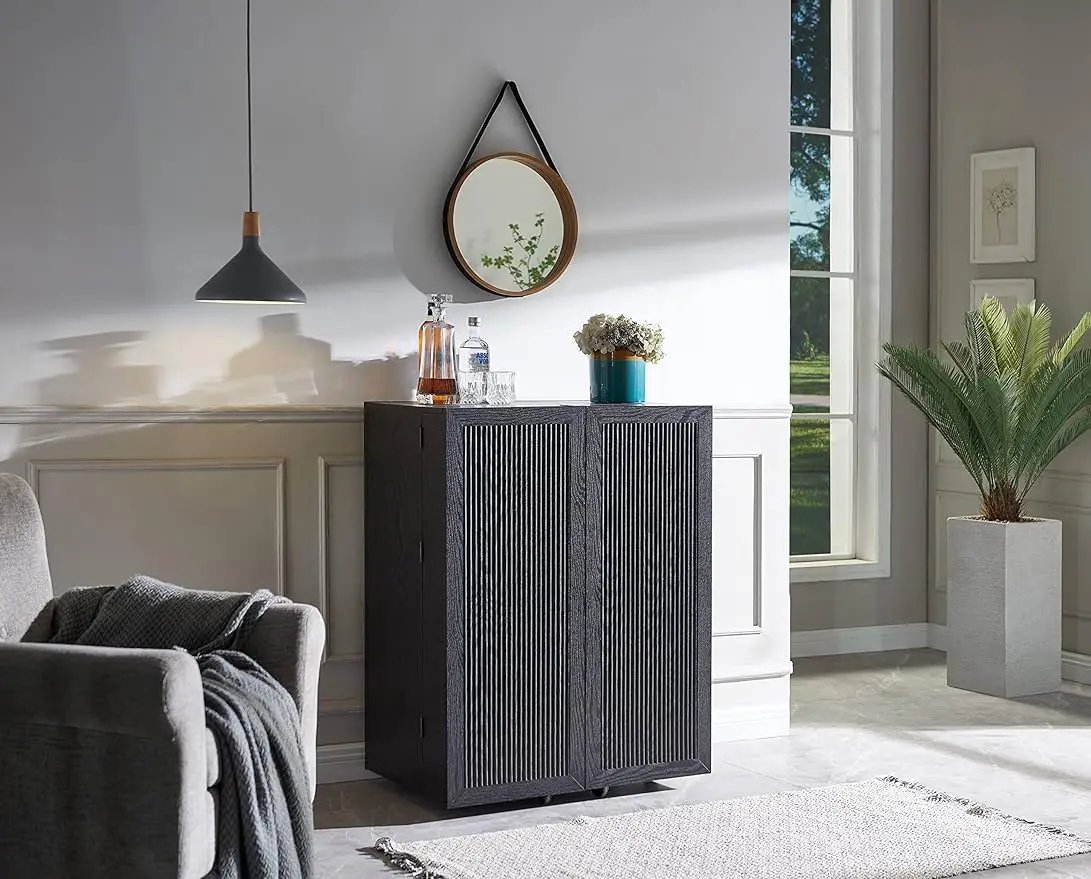 

Home Source Folding Wine Cabinet Black