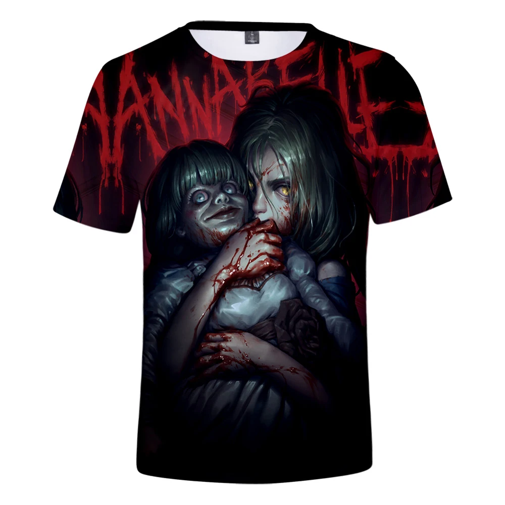 

2023 Horror Movie Annabelle 3D Printed T-shirt Men Women Fashion Casual Streetwear T Shirt Oversized Tops Harajuku Style Tshirt