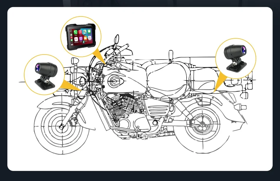 Srnubi 5-Zoll tragbares Carplay Android Auto Digital Motorrad-Armaturenbrett TPMS GPS für Motorrad-Navigations-Display BT5.0 – Detail 8