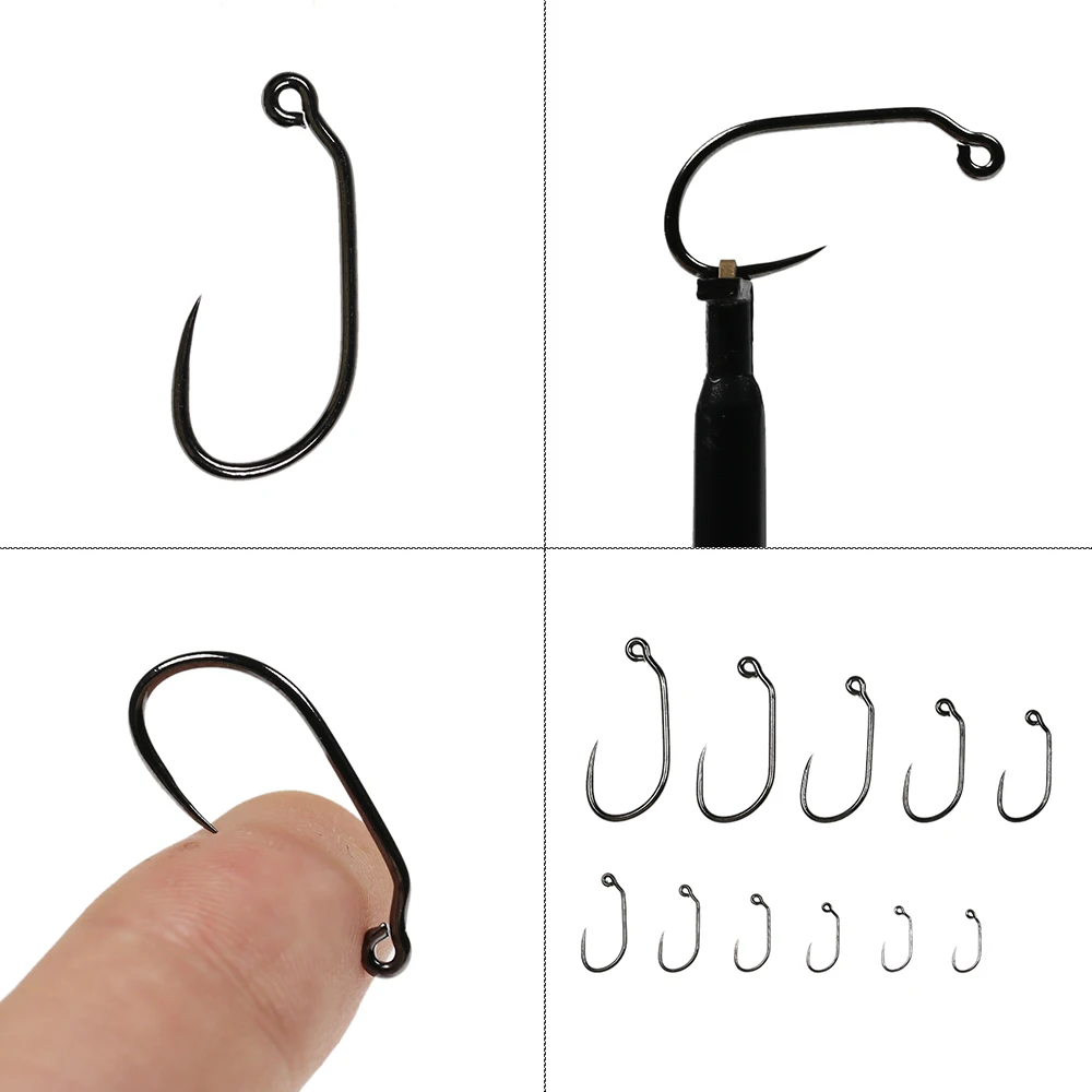 ICERIO 30PCS Competition Barbless Fly Fishing Hook Nymph Dry Wet Flies Jig Fishhook Salmon Trout Fly Tying Hook Non-barbed