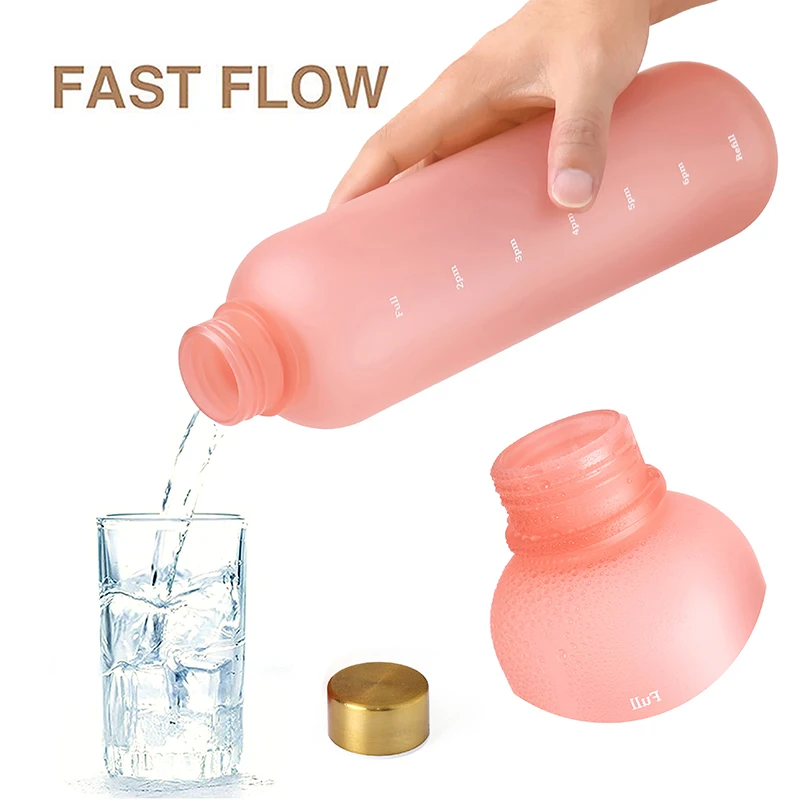 1 l Flasche mit Zeitmarkierung, 32 Unzen, motivierend, wiederverwendbar, für Fitness, Sport, Outdoor, Reisen, auslaufsicher, BPA-frei, mattierter Kunststoff – Detail 8