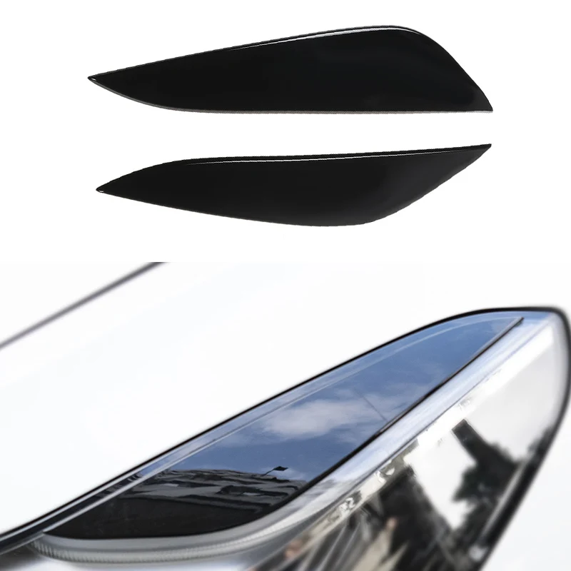 

Gloss Black Car Headlight Eyebrow Eyelid Trim Eyebrows Head Lamp Light Eyelids 2017-2022 Auto Carbon Fiber ABS For Tesla Model 3