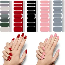 

1 Sheet Nail Art Full Cover Adhesive Polish Foils Waterproof Pure Color Tips DIY 3D Decals Environmental Stickers for Women Gift