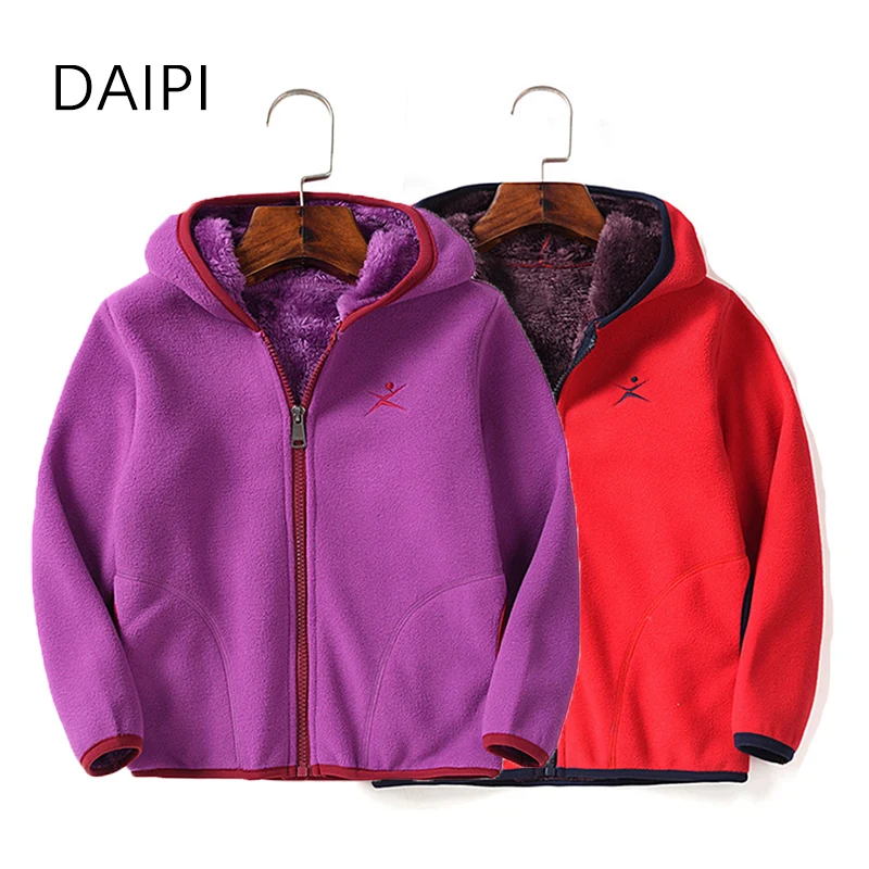 Girls Winter Coat Thicken Polar Fleece Zipper for 1-11 Years Autumn Winter