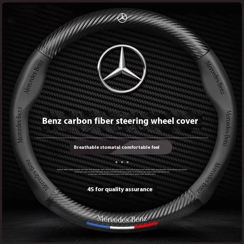 Steering Wheel Cover Car Anti-slip Leather Steering Wheel Cover For Mercedes-Benz A B C E S V R-Class C43 CLA GLA GLB GLC GLK SLK SL Vito W203 GLE ML
