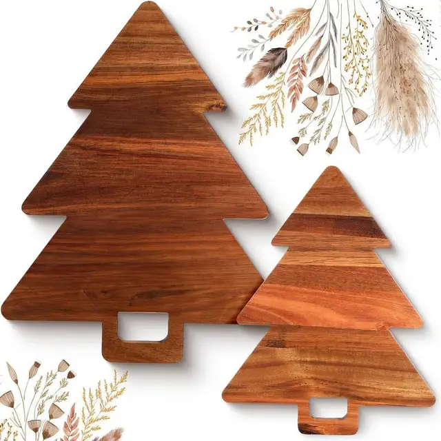 Cutting Board Christmas Tree Butter Bread Pizza Wooden Plate Cute Boards Fruit Tray Dessert Plate Trees kitchen tool 1