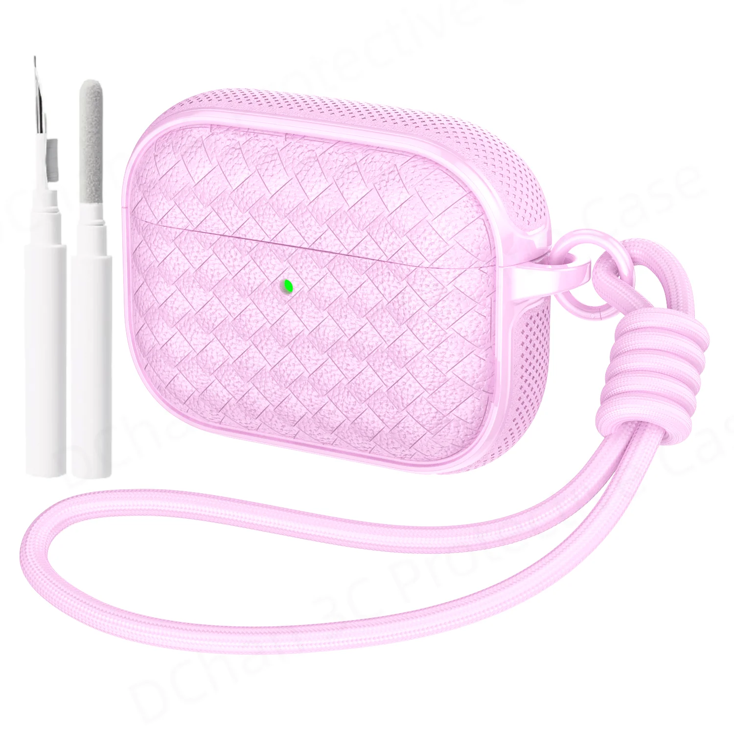 Elegant Leather Texture Full Body Case with Wrist Cleaning Pen