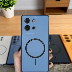 Magnetic Silicone Hard Back Phone Case Cover - Colorful Design for POCO C85（171mm） (XCK blue)