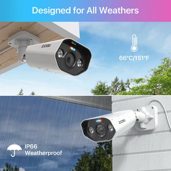 ZOSI 5MP IP Camera Outdoor PoE Security Camera Two Way Audio HDR Color Night Vision Home CCTV  Video Surveillance Camera 6