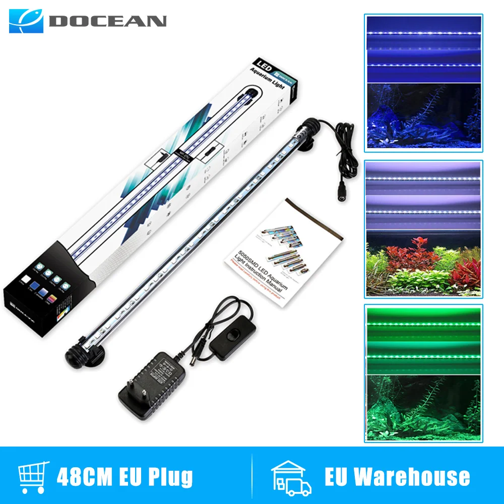 LED Aquarium Waterproof Fish Tank Light Bar Blue/White/White with Blue