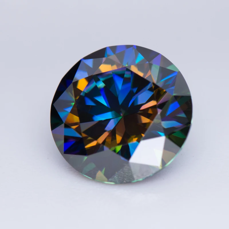 Moissanite Stone Round Cut Rainbow Purple Color DIY Charms Jewelry Making Ring Necklace Earrings Main Materials Certificate