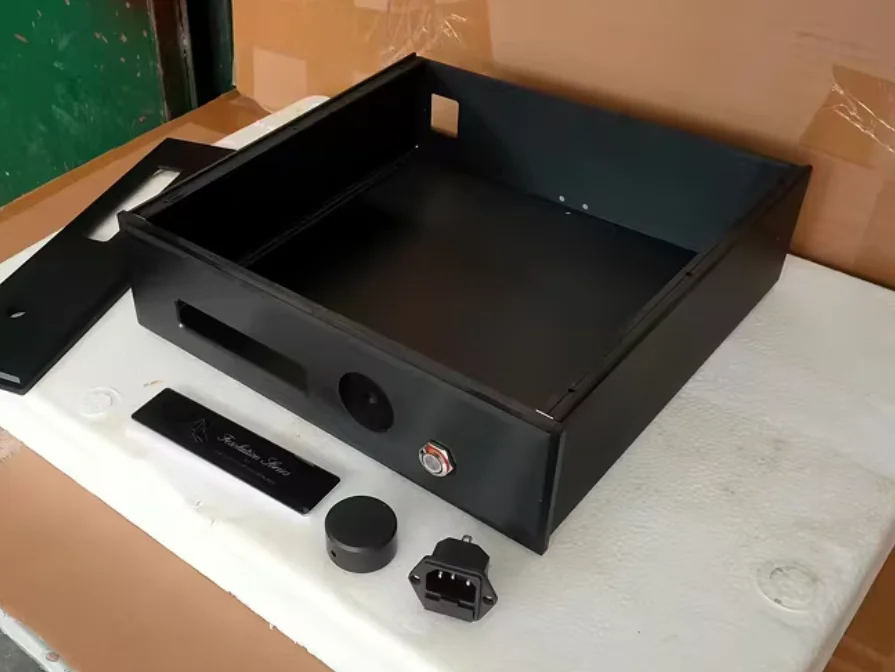 블랙 FM 증폭기 알루미늄 증폭기 섀시 프리앰프 DIY 인클로저 설치 박스 320*90*308mm 또는 258mm