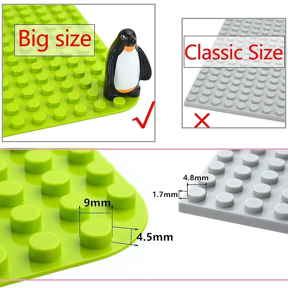 Duploes Big Size Baseplate 16x16 Dots Bricks Assembly Plates Large Particles Animal Classic Figures Building Blocks Kid Toys 2