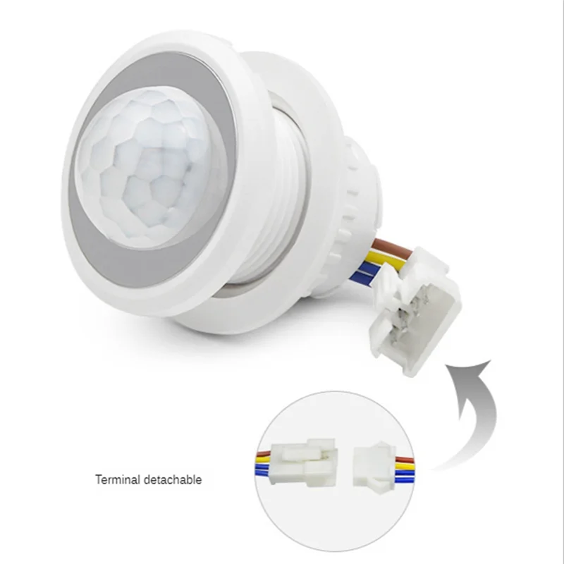2Pcs 110-220V PIR Sensor Smart Detection Time Delay Adjustable Infrared Induction Detector