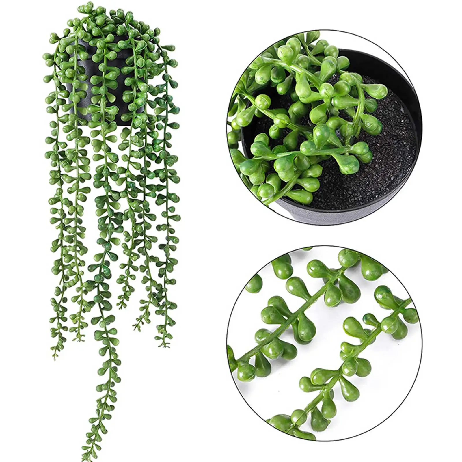 

Simulation Hanging Plant Artificial Succulent Floral Potted Greenery Decor Flowerpot Home Indoor Outdoor Decoration