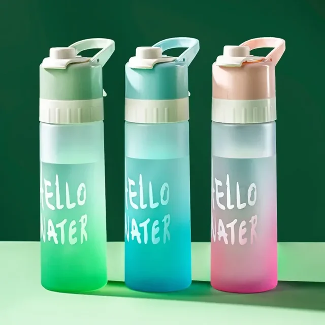 650ml  Spray Water Bottle Outdoor Sport Fitness Water Cup Large Capacity Spray Bottle BPA Free Drinkware Travel Bottles 2