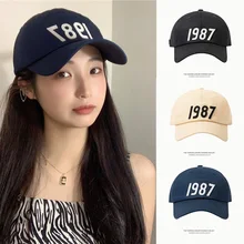 

MueRaa Women Men 1987 Solid Color Fashion Korean Style Virsor Girls Sun Hats Buckets Lady Sport Caps Adjustable Baseball Cap