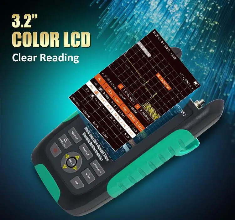 Pro'sKit MT-7612F/MT-7616/MT-7617/MT-7618 Multi-function Optical Time Domain Reflectometer Power Meter/OTDR/VFL 3.2" Large Color