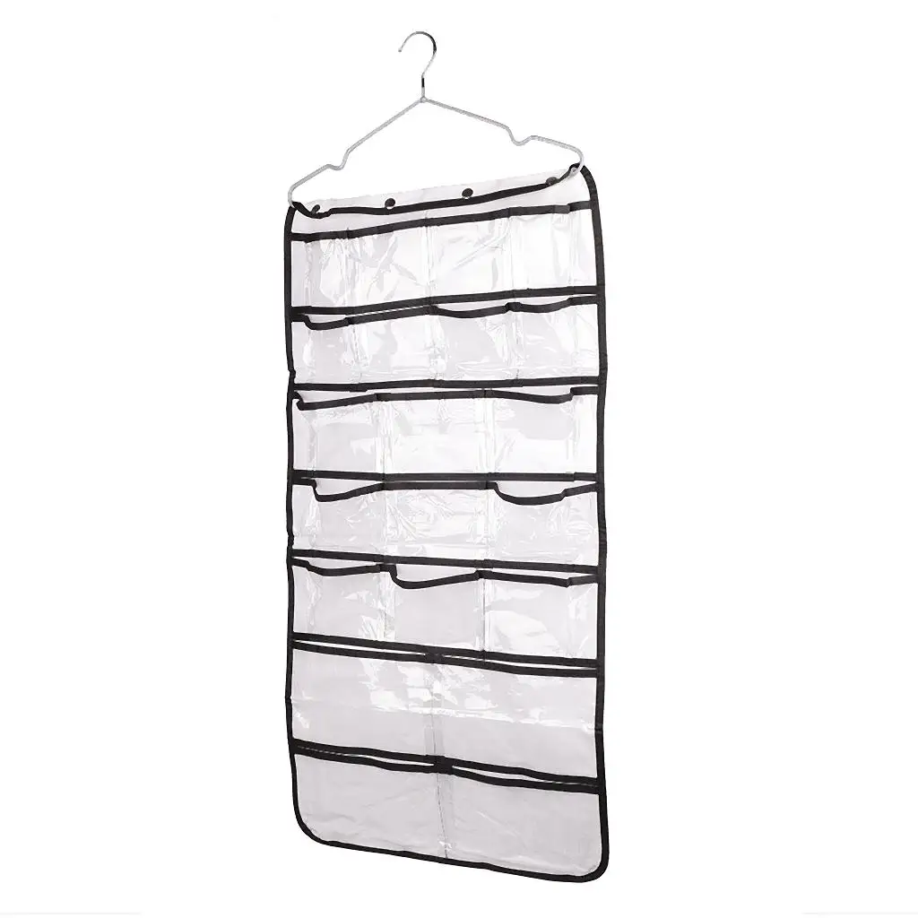 42-Pockets Hanging Closet Organizer Non-woven Fabric Wardrobe Space Saving Storage Holder