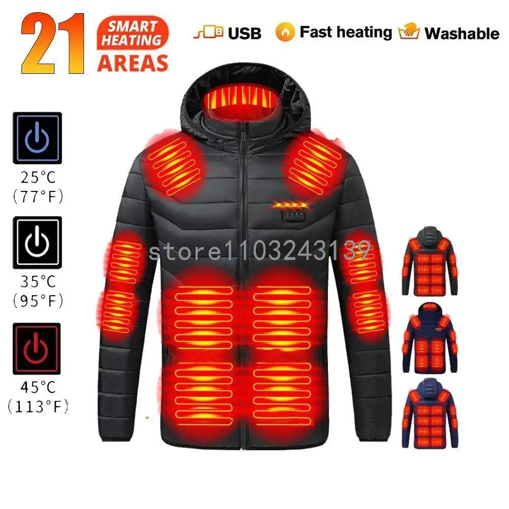 thumbnail image 1 of Chaqueta térmica de invierno para hombre y mujer, chaqueta con calefacción eléctrica por USB, abrigo cálido para caza, acampada, senderismo, esquí, 1 of 5