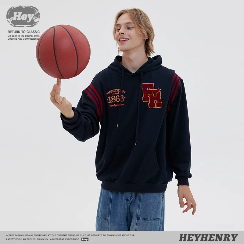 Couples Matching Clothes For Teens College Style Hoodie Contrast Color Sweater Fashion Brand Autumn Couple National Pullover Top